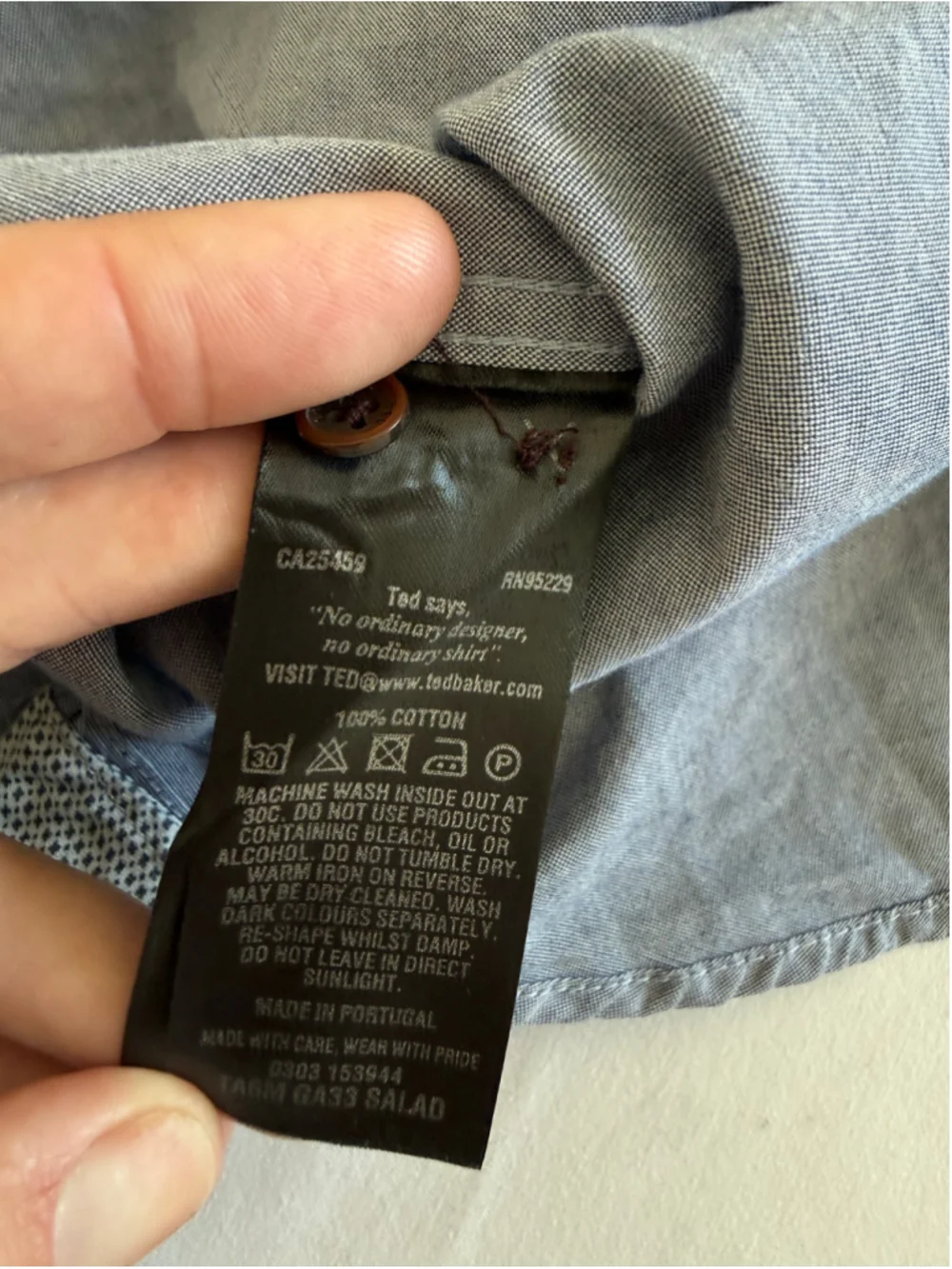 Men's Ted Baker Casual Button Down Shirt Size M Blue Black
